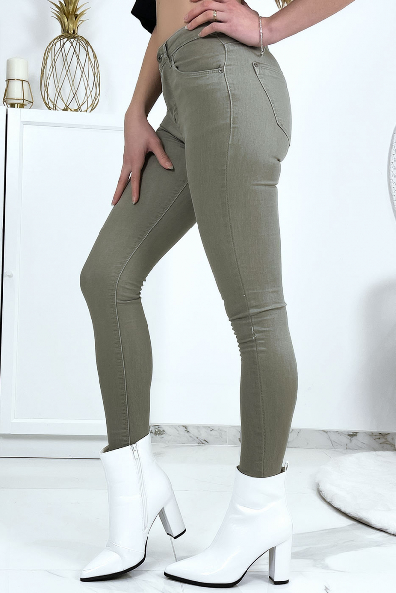 Slim khaki stretch jeans with pockets - 6