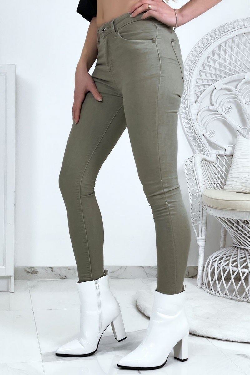 Slim khaki stretch jeans with pockets - 7