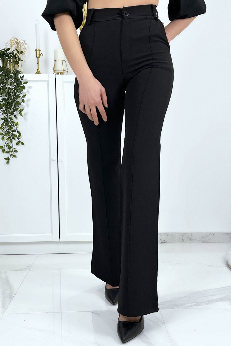 Black palazzo pants with pockets and pleats - 2