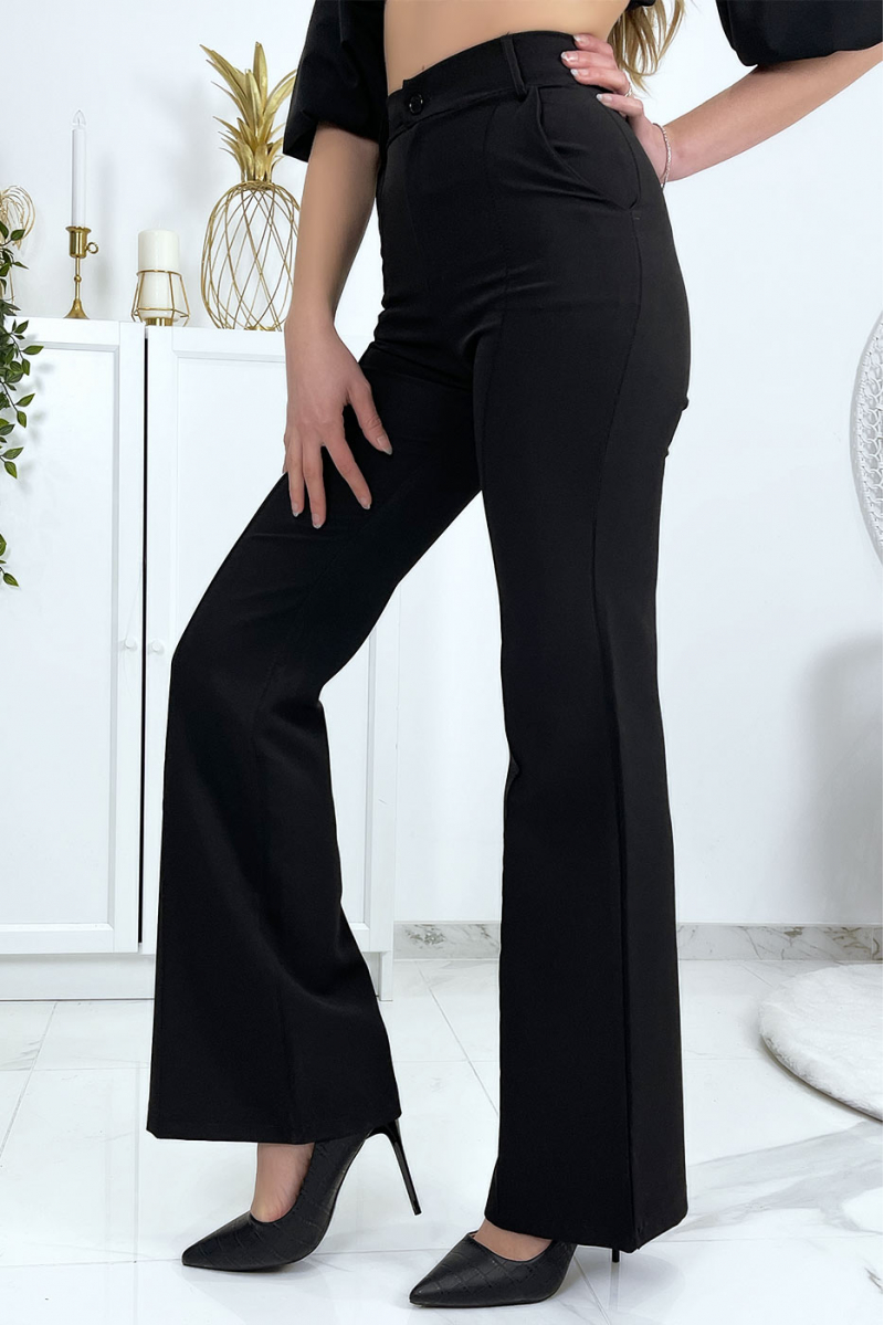 Black palazzo pants with pockets and pleats - 6
