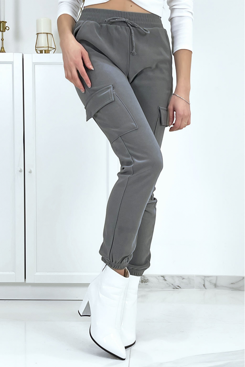 Gray mesh joggers with pockets - 5