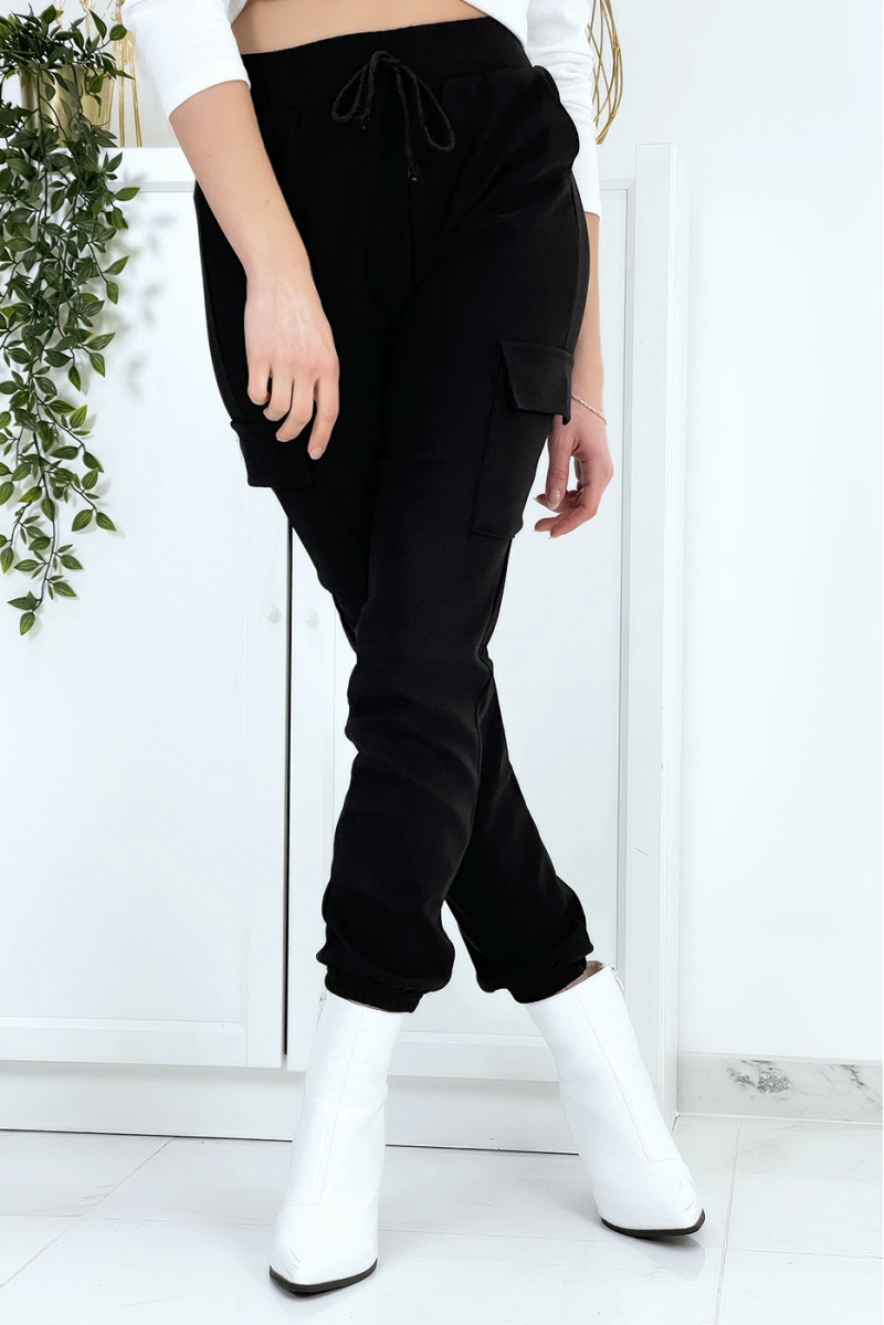 Black mesh joggers with pockets - 4