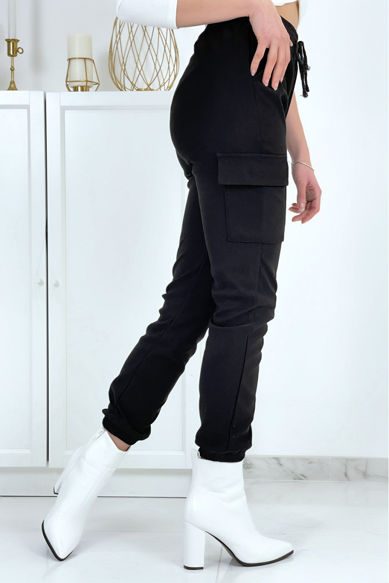 Black mesh joggers with pockets - 1