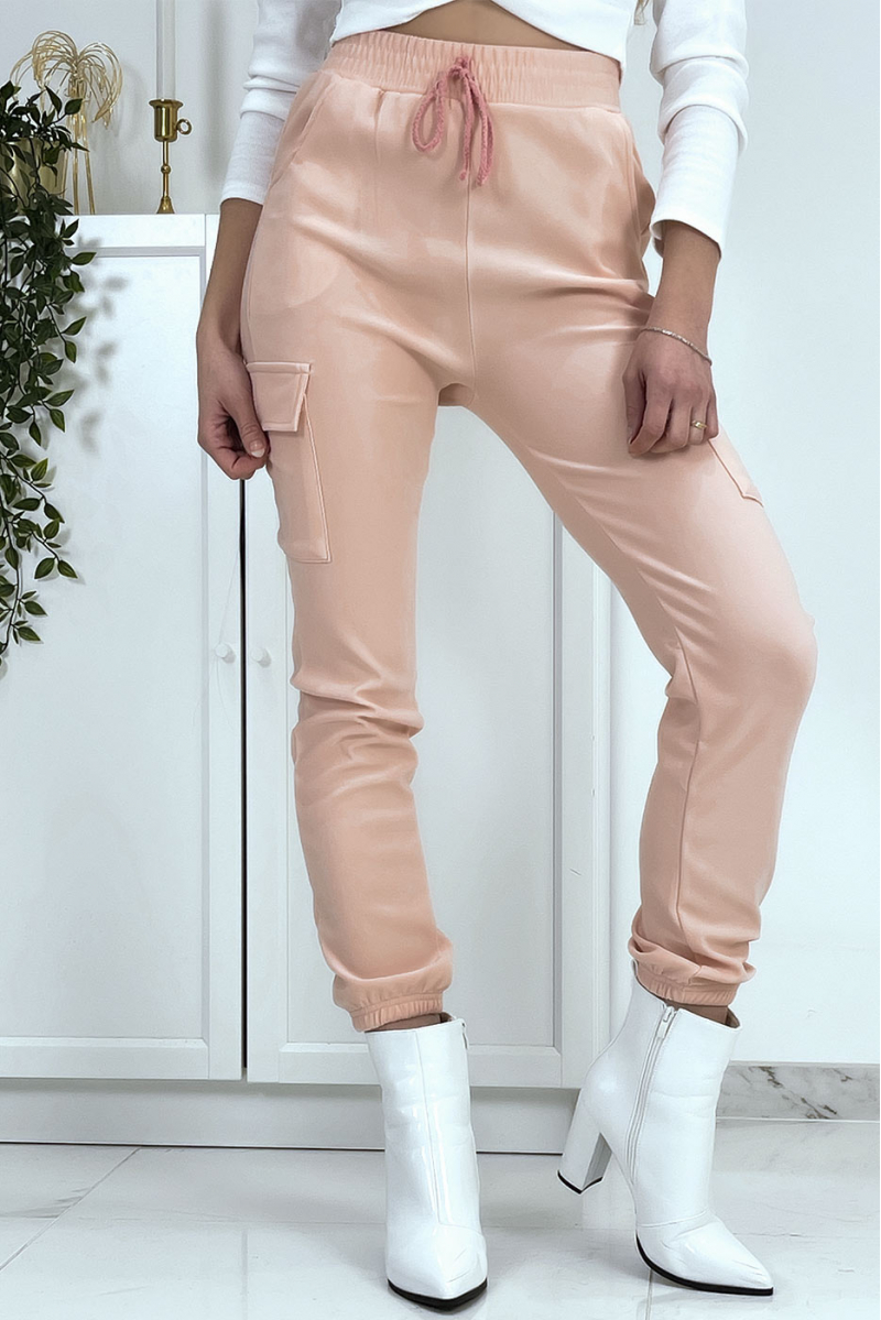 Pink mesh joggers with pockets - 2