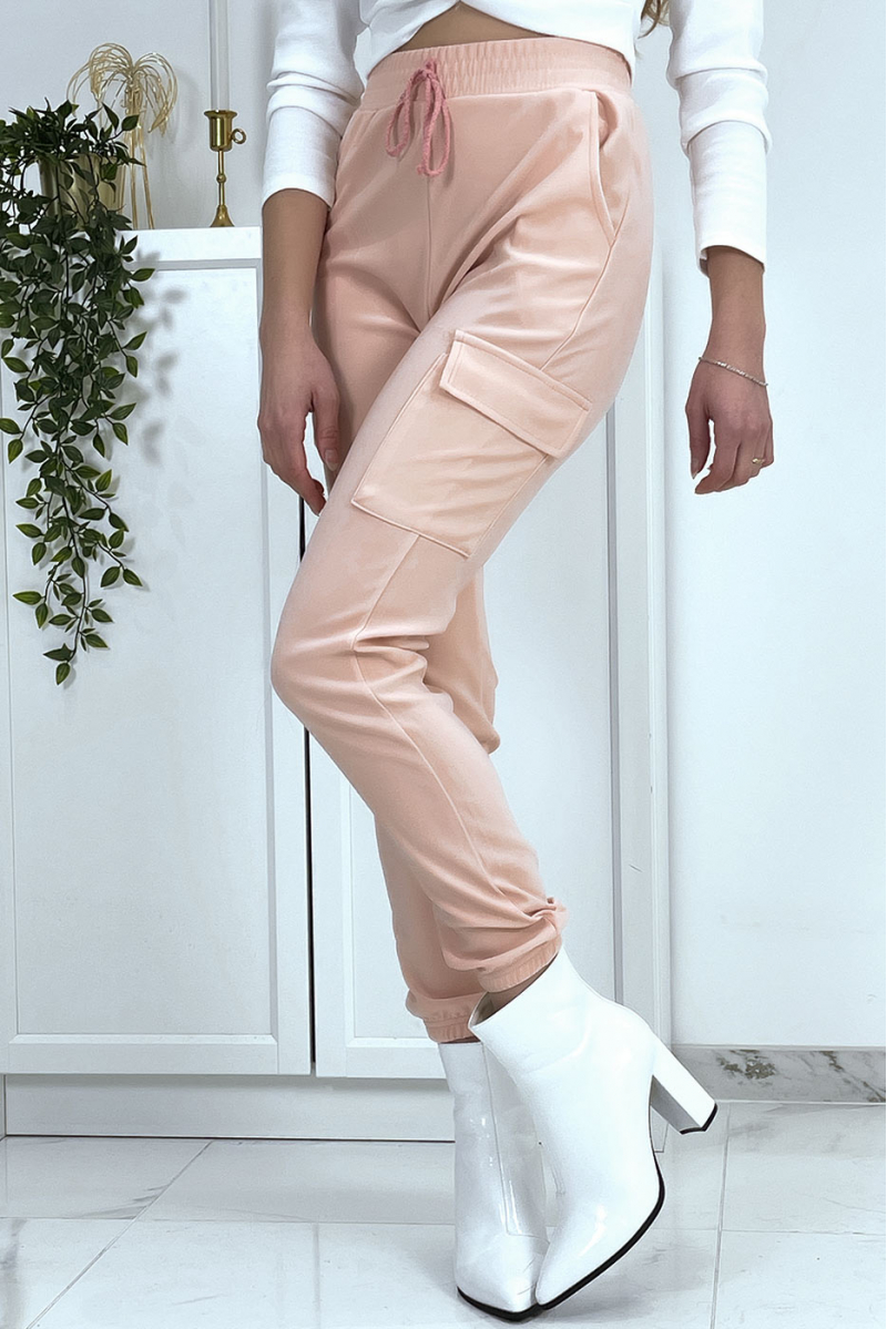 Pink mesh joggers with pockets - 3