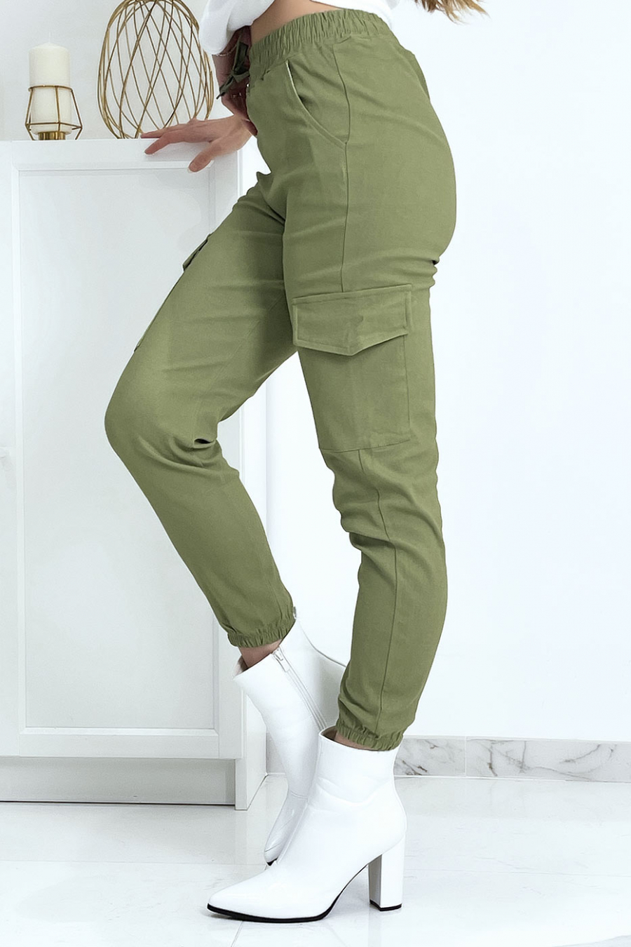 Pantalon cargo femme KAKI