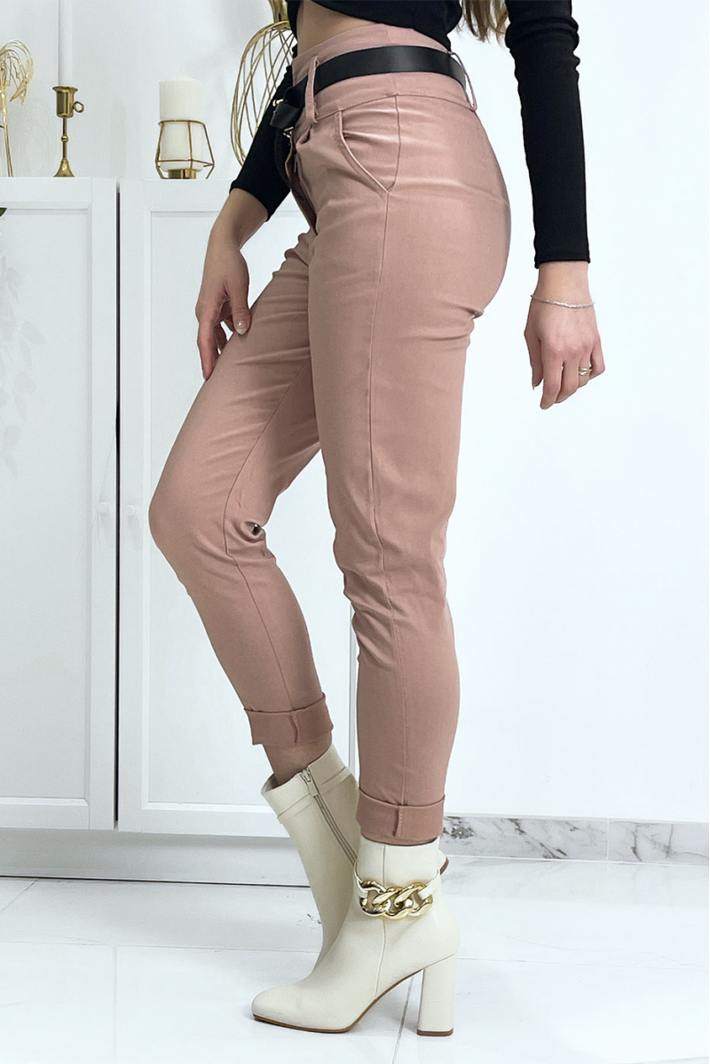 Pink carrot pants with pockets and belt - 5