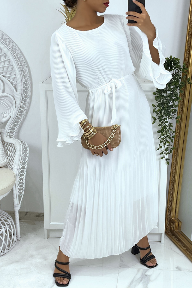 Long white pleated dress - 2