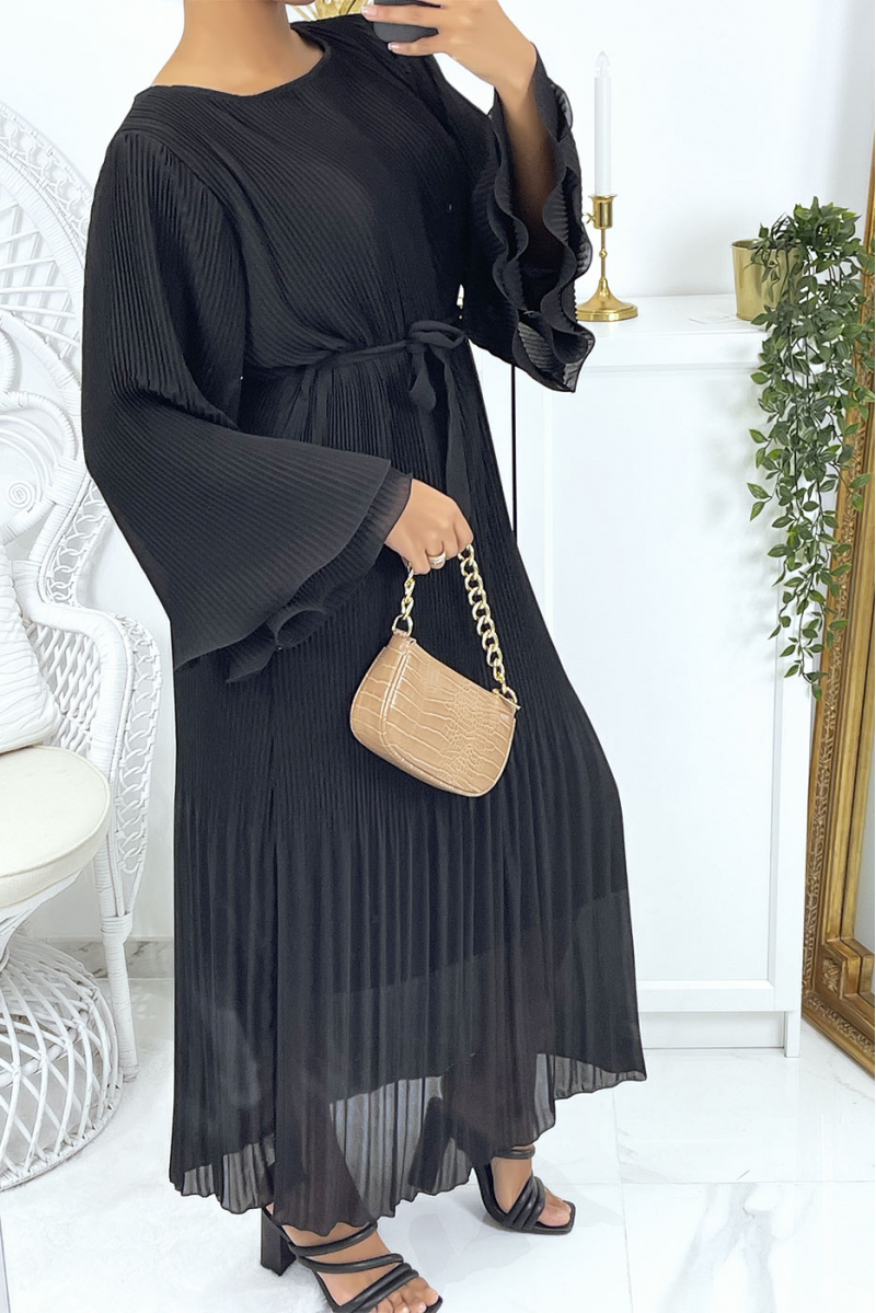 Long black pleated dress - 2