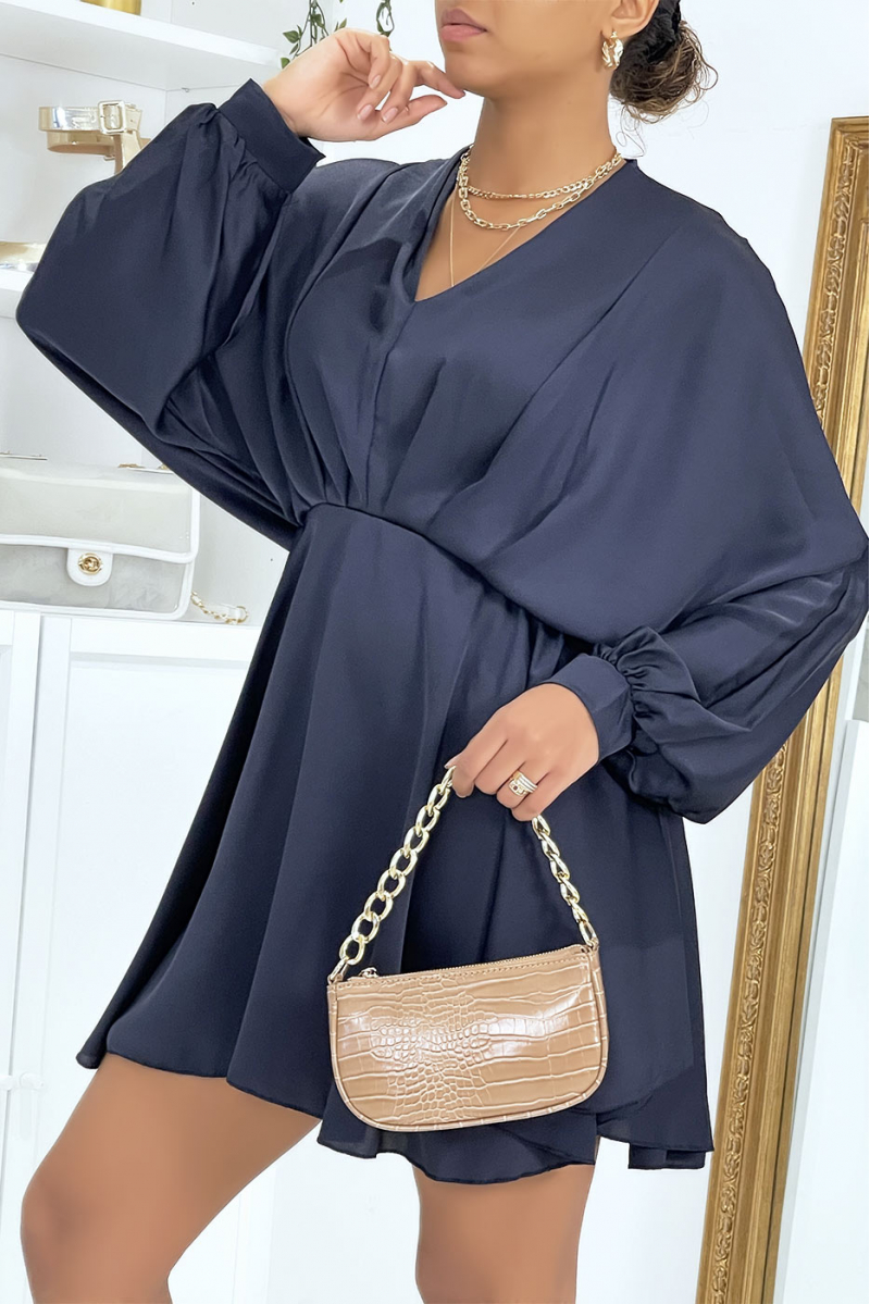 3/4 sleeve Openwork Round neck Plus size skater Dresses