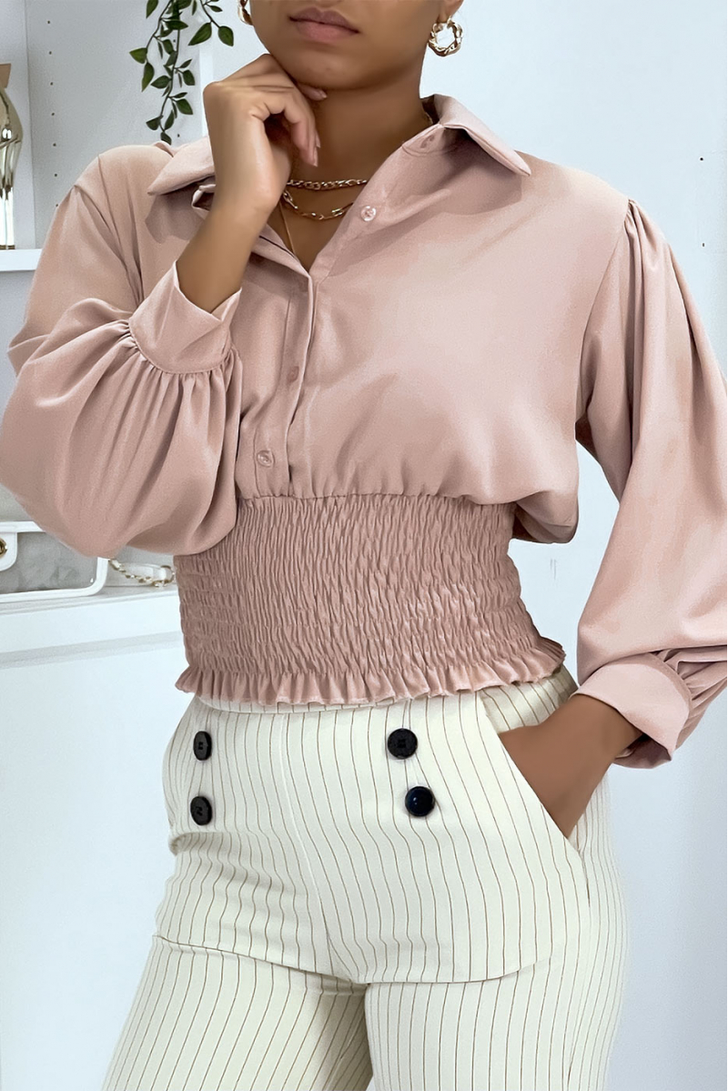 Korte roze blouse met knopen - 5 Korte roze blouse met knopen - 5