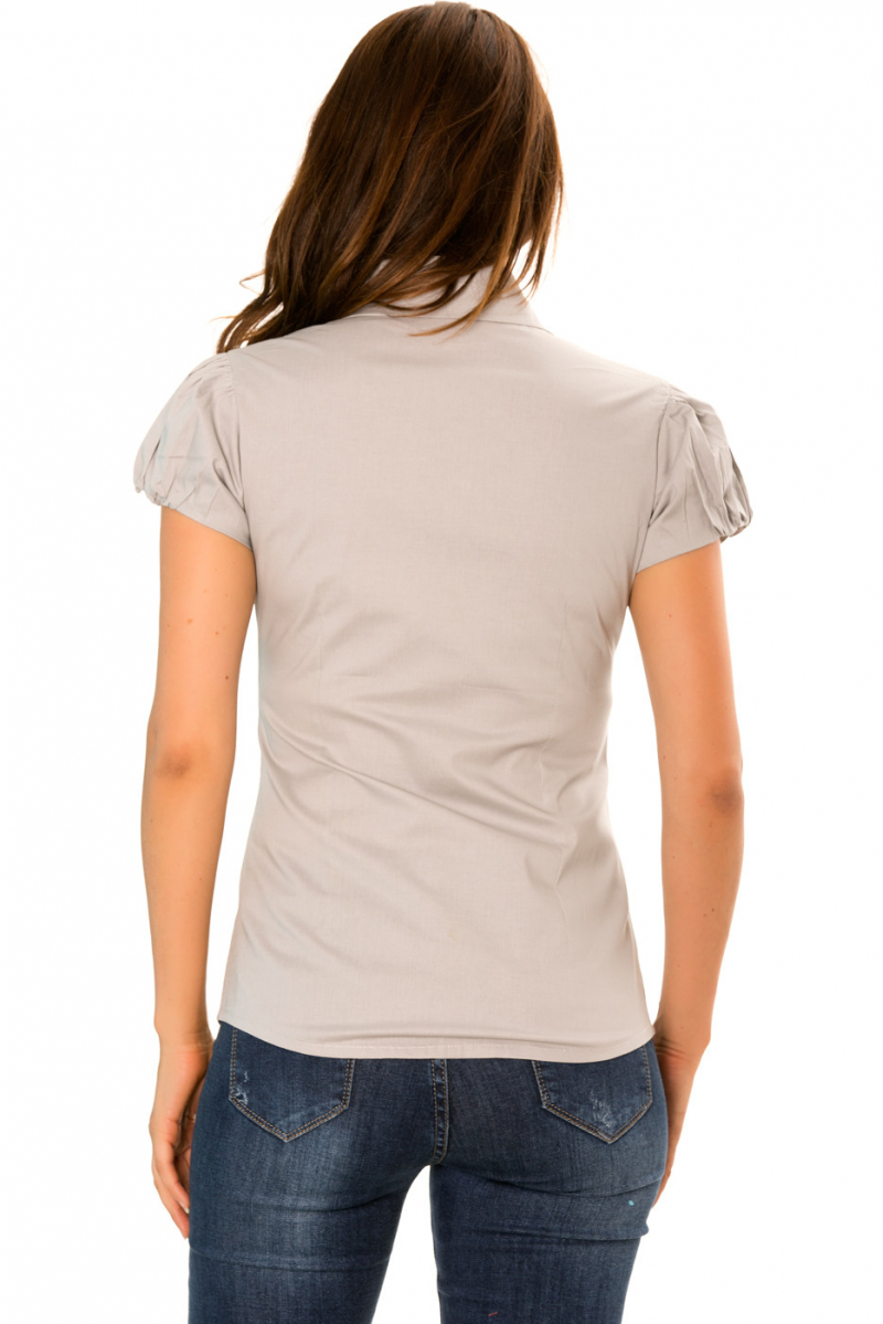 Chemise Grise manche courte chic et classique - 14713 - 6