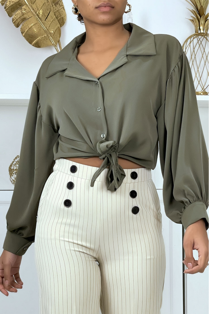 Khaki shirt to tie - 1