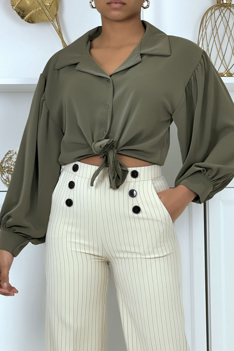 Chemise kaki à nouer - 2