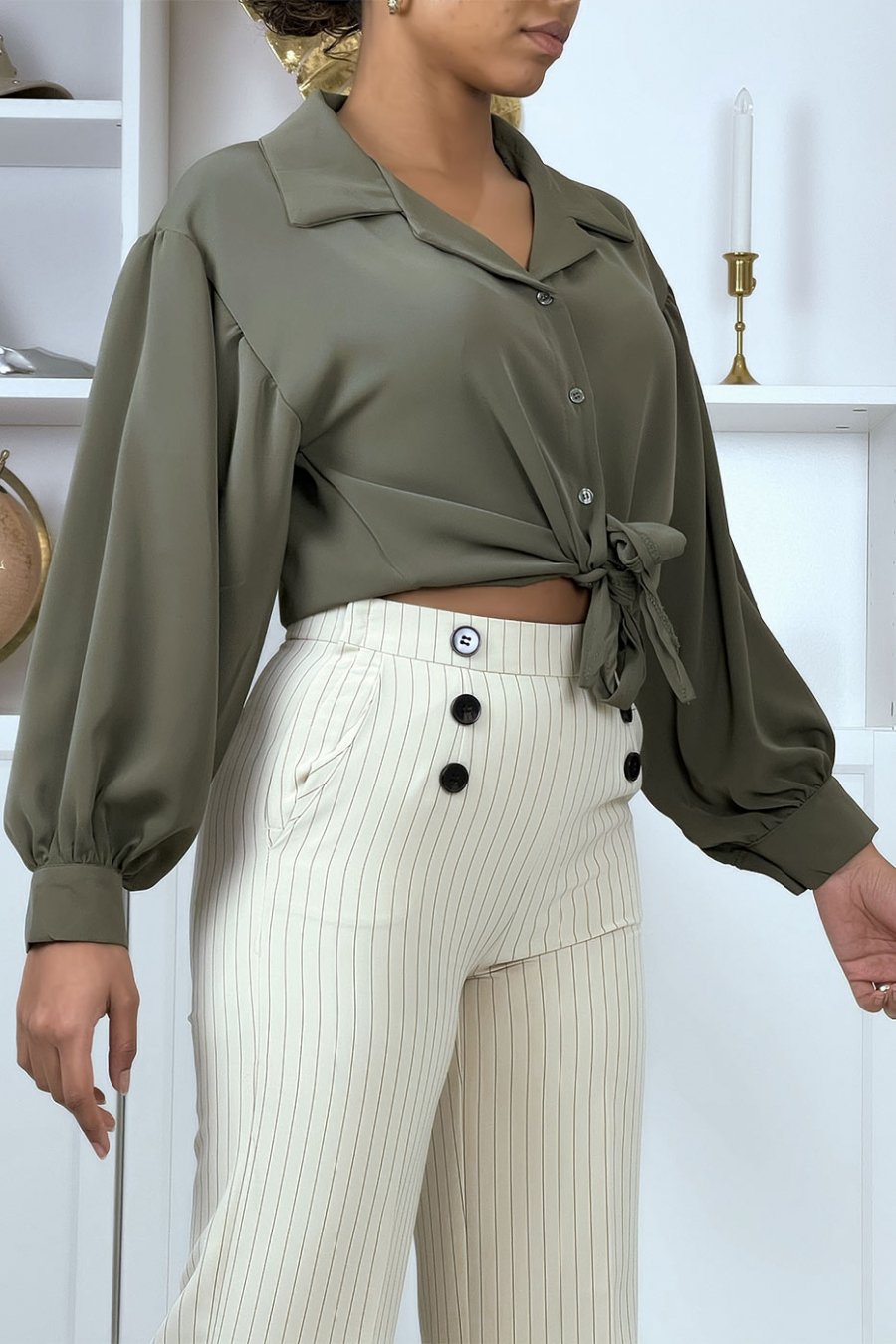 Chemise kaki à nouer - 5
