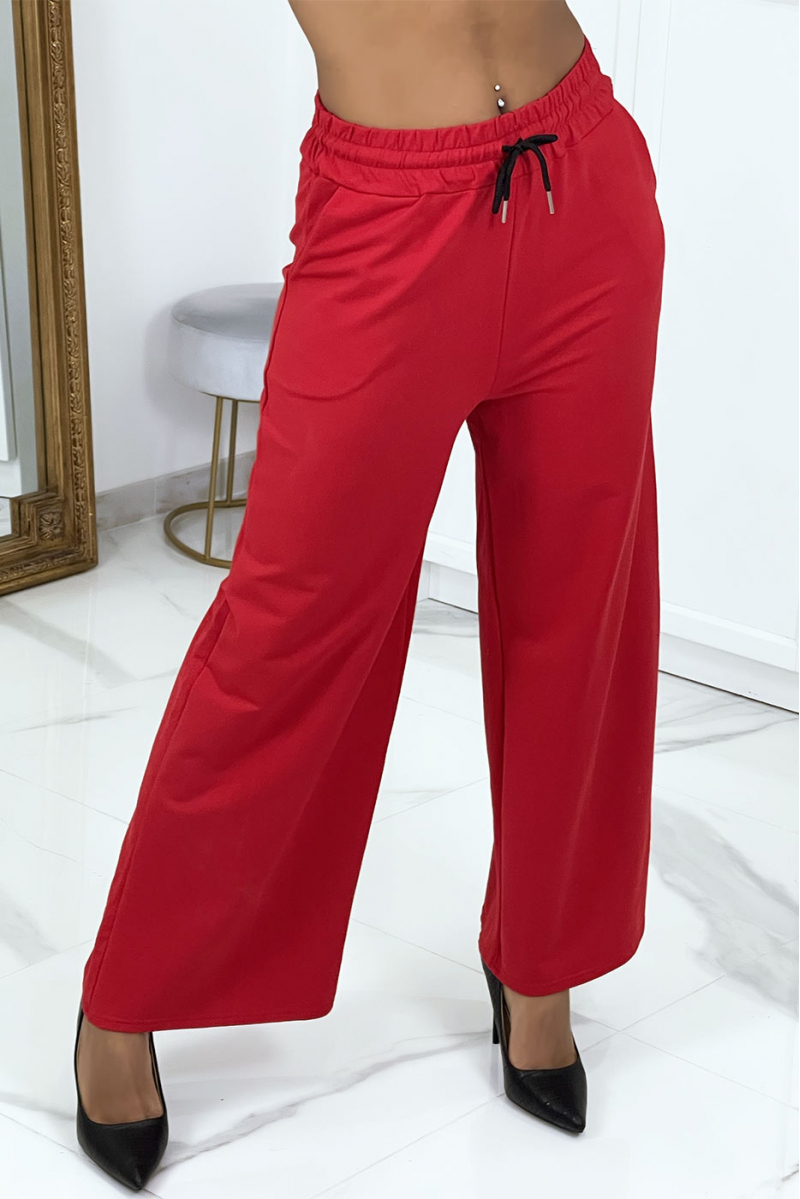 Loose red jogging bottoms for women - 3
