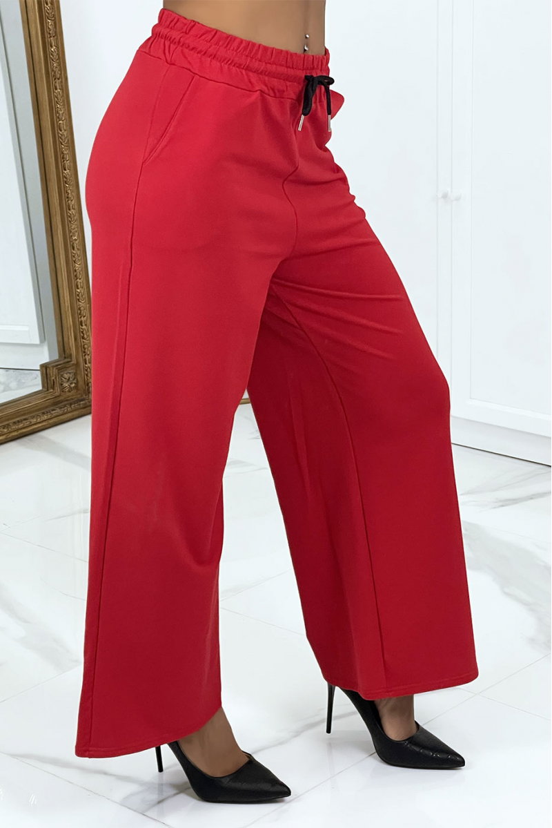 Loose red jogging bottoms for women - 4