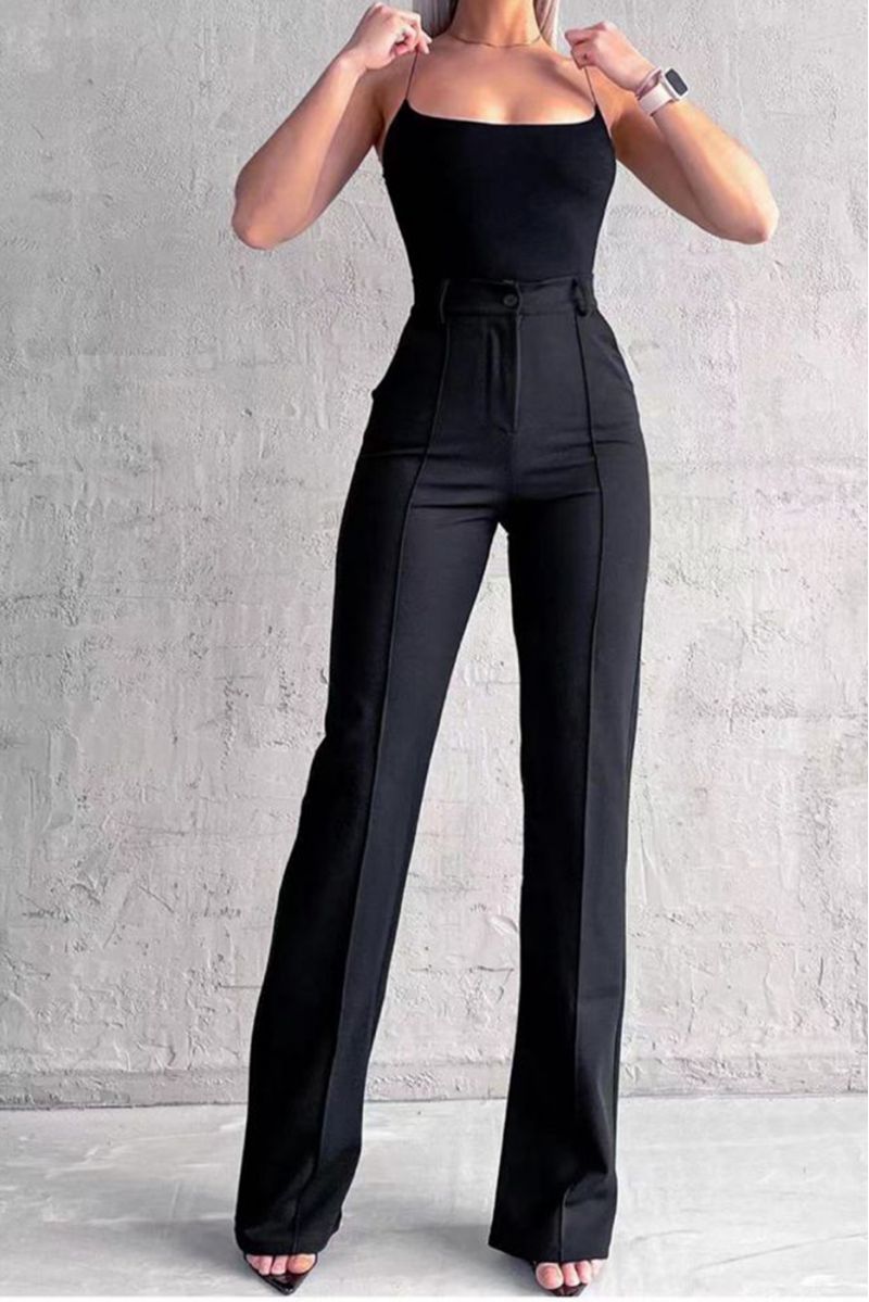 Black palazzo pants with pockets and pleats - 11
