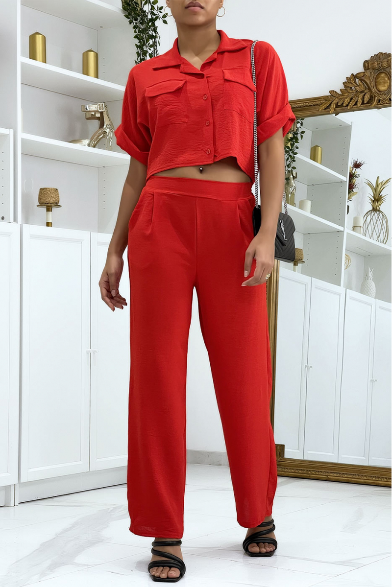 Saharan shirt and red palazzo pants set - 2