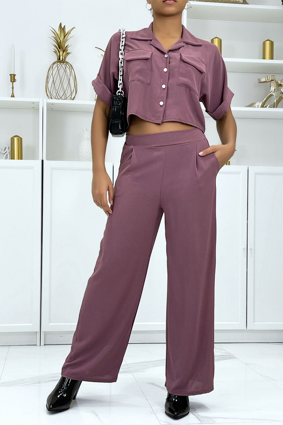 Parma safari shirt and palazzo pants set - 1