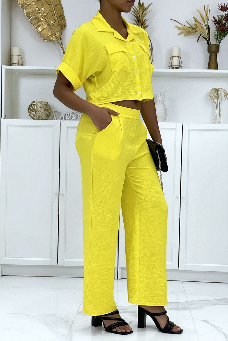 Saharan shirt and yellow palazzo pants set - 3 Saharan shirt and yellow palazzo pants set - 3