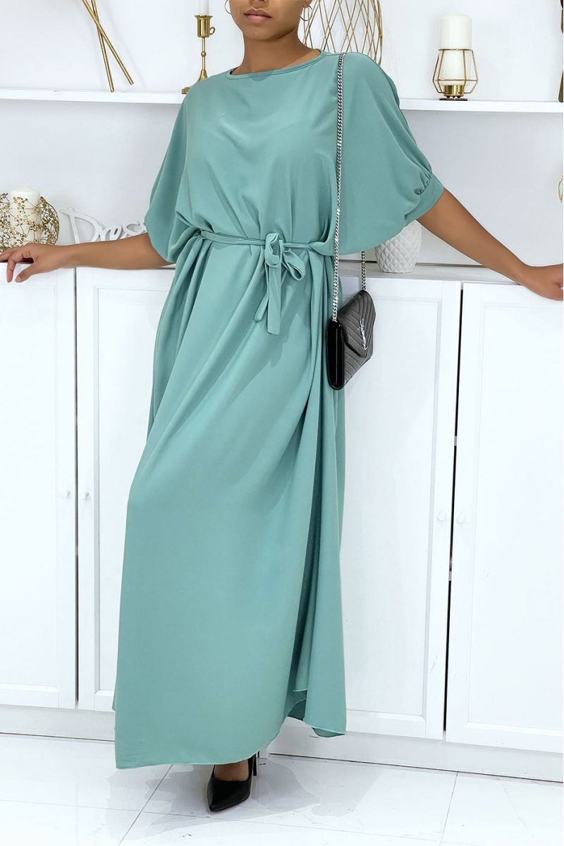 Lange oversized watergroene jurk erg chique en trendy - 5