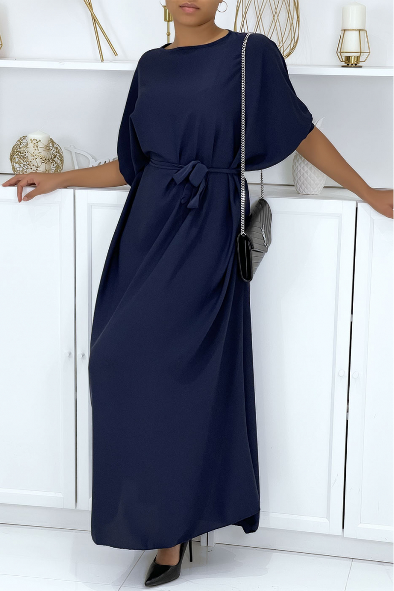 Very chic and trendy long navy oversize dress - 3