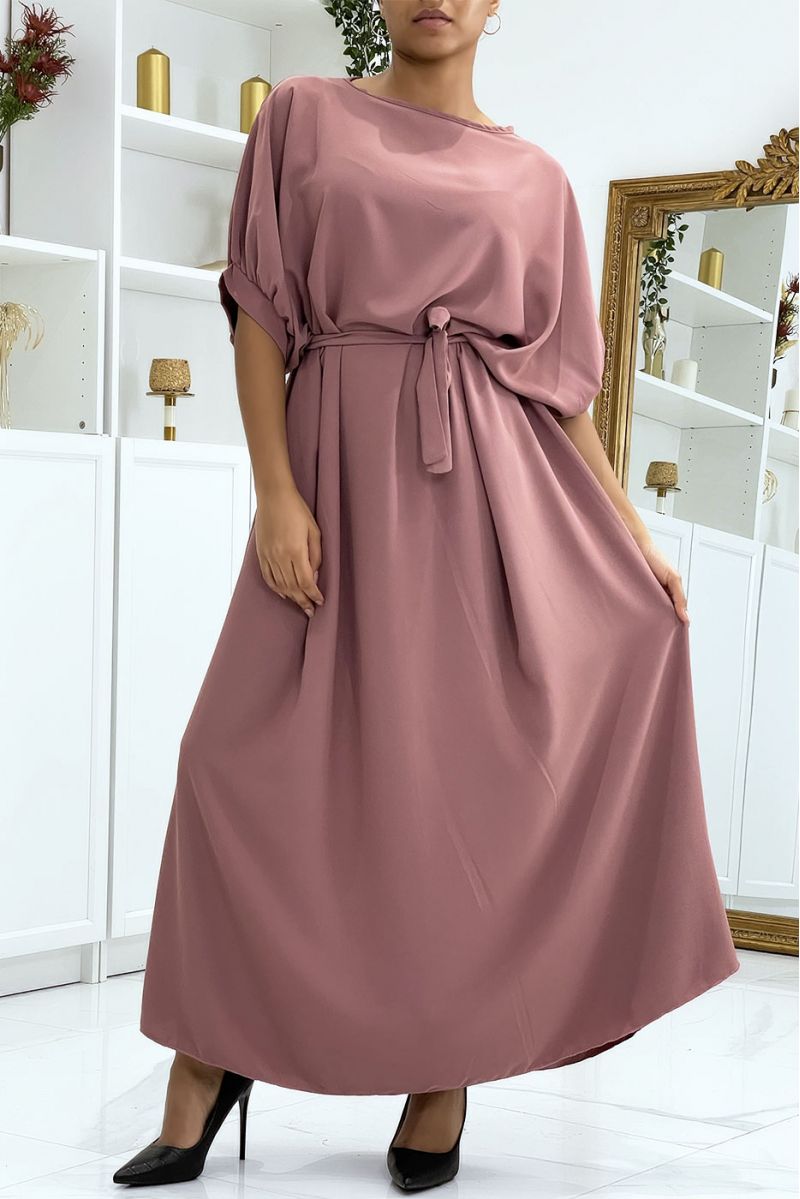 Long fuchsia over-size dress very chic and trendy - 1