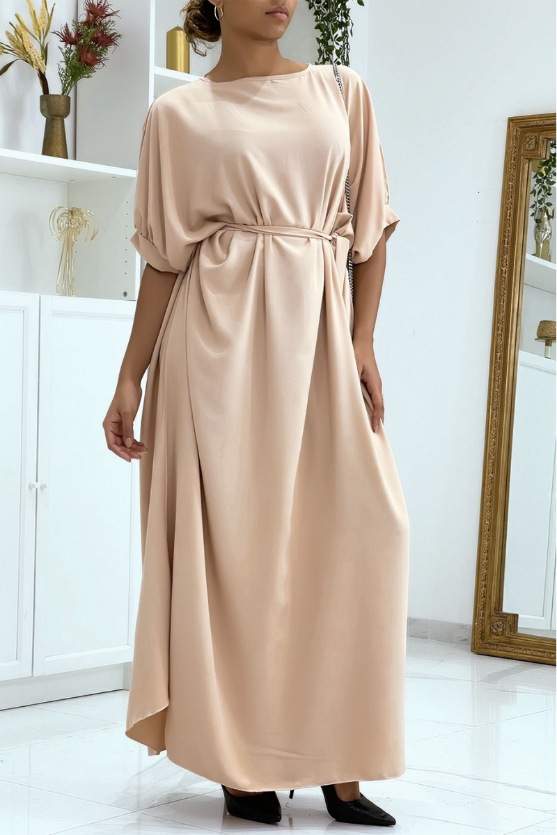 Very chic and trendy long pink over-size dress - 1