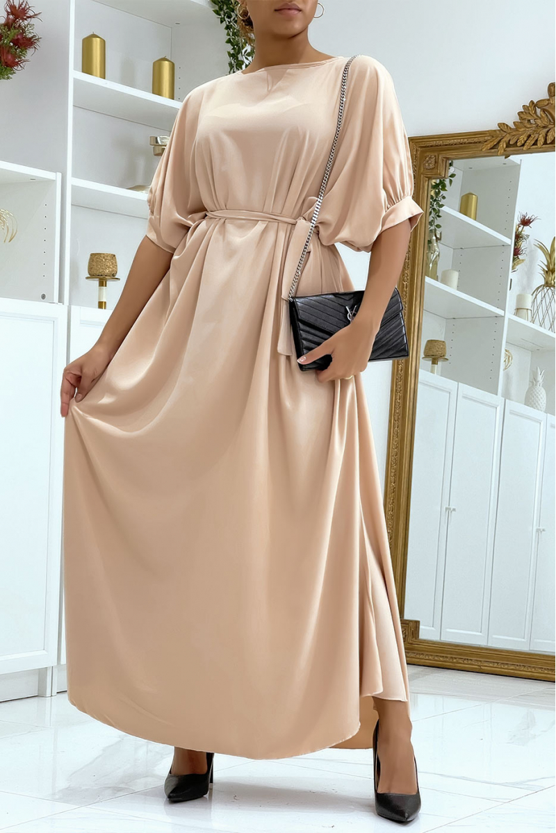 Very chic and trendy long pink over-size dress - 2