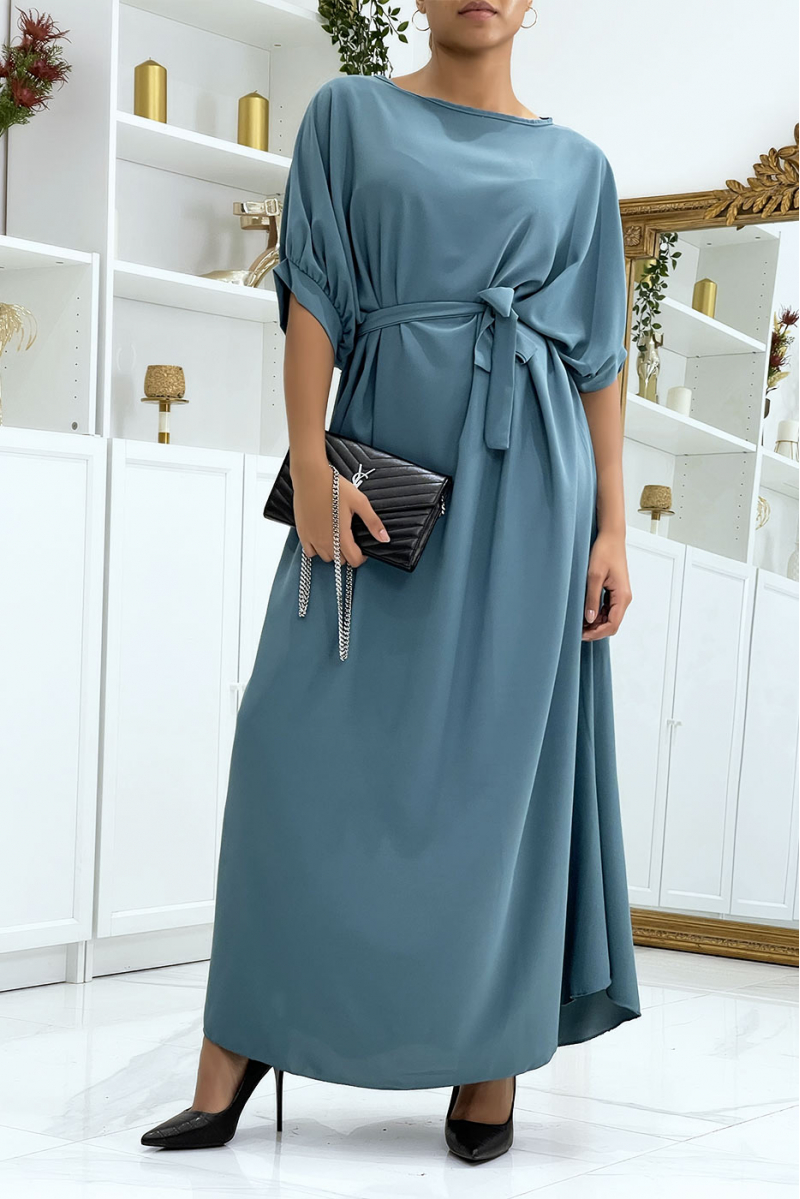 Longue robe over-size indigo très chic et tendance - 2