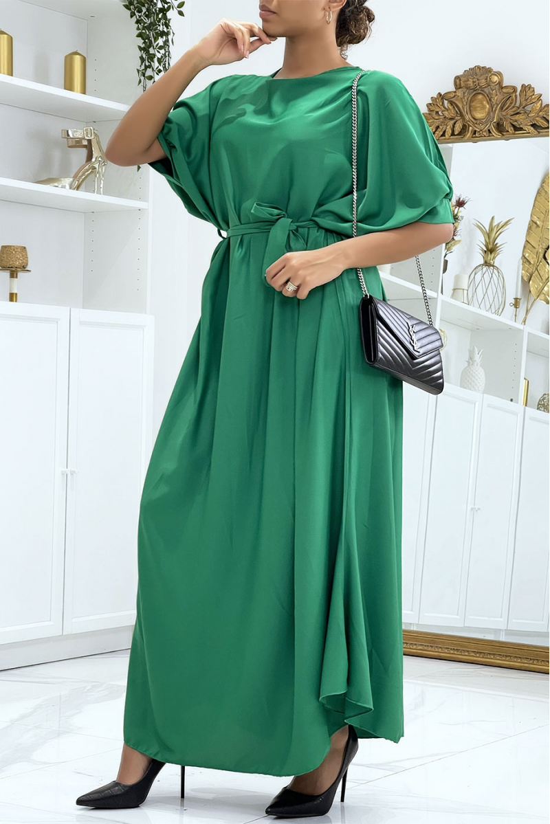 Zeer chique en trendy lange groene oversized jurk - 2