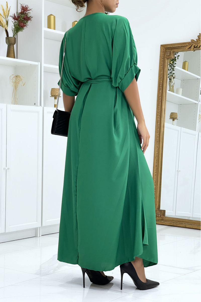 Longue robe over-size verte très chic et tendance - 4