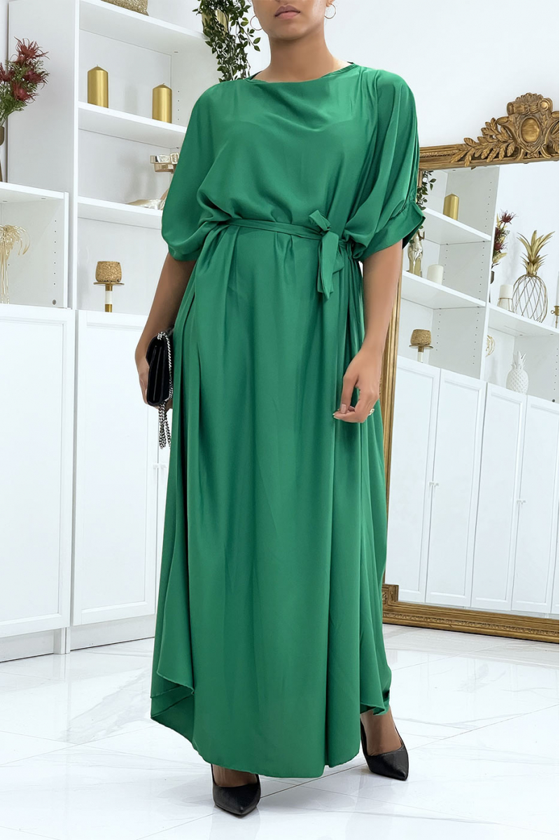 Longue robe over-size verte très chic et tendance - 5