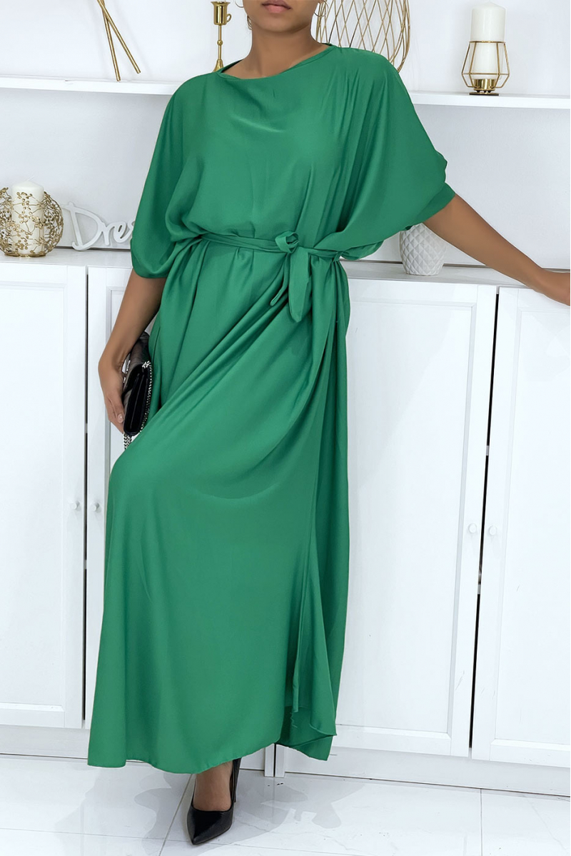 Longue robe over-size verte très chic et tendance - 6