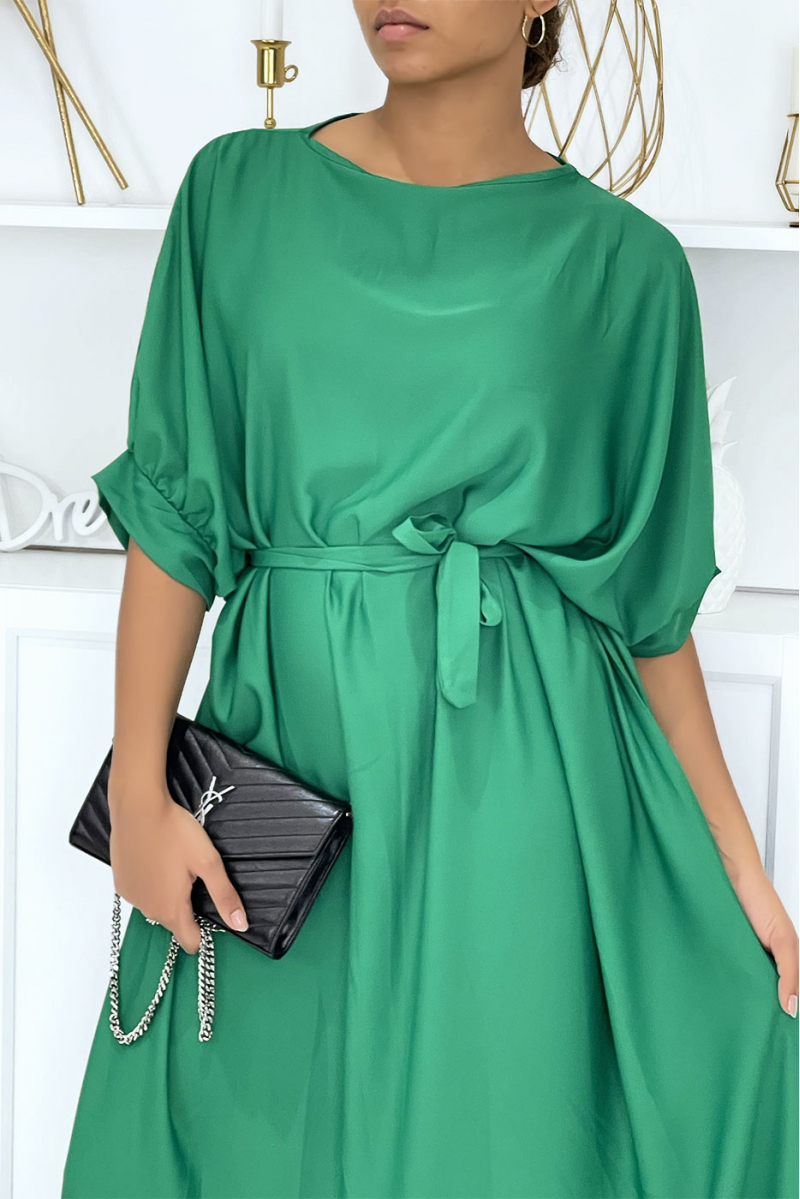 Very chic and trendy long green oversize dress - 7