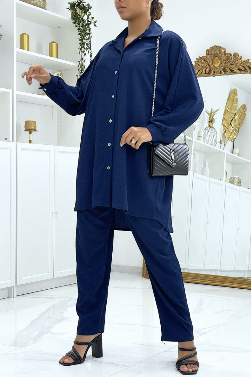 Oversized shirt and navy pants set - 2 Oversized shirt and navy pants set - 2