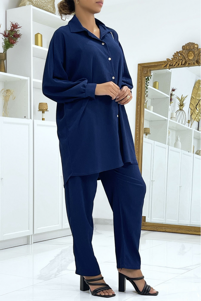 Oversized shirt and navy pants set - 3 Oversized shirt and navy pants set - 3