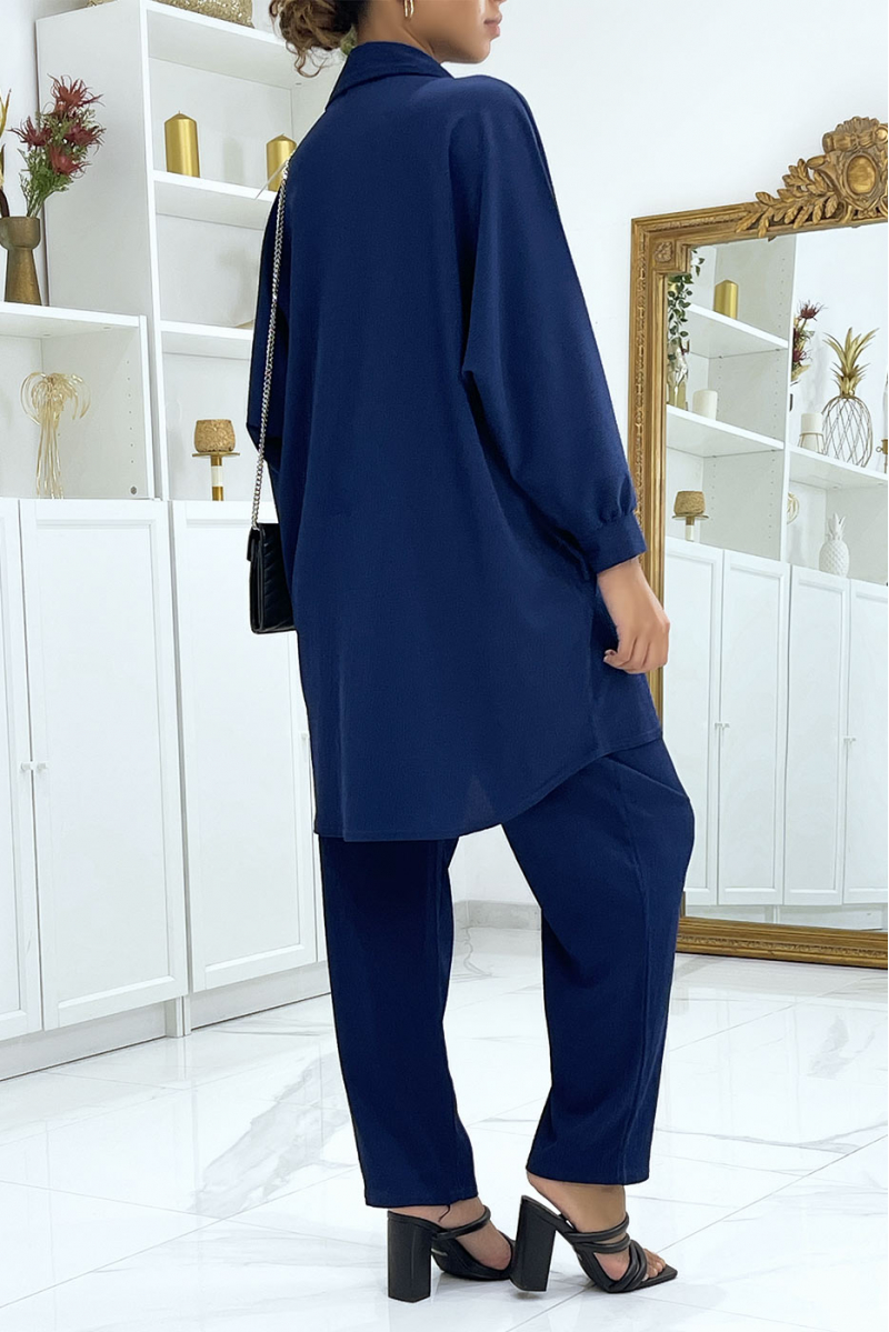Oversized shirt and navy pants set - 4 Oversized shirt and navy pants set - 4