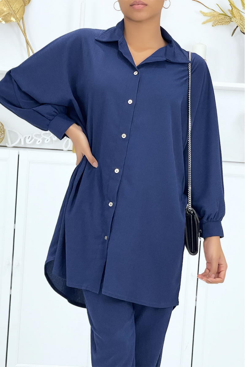 Oversized shirt and navy pants set - 6 Oversized shirt and navy pants set - 6