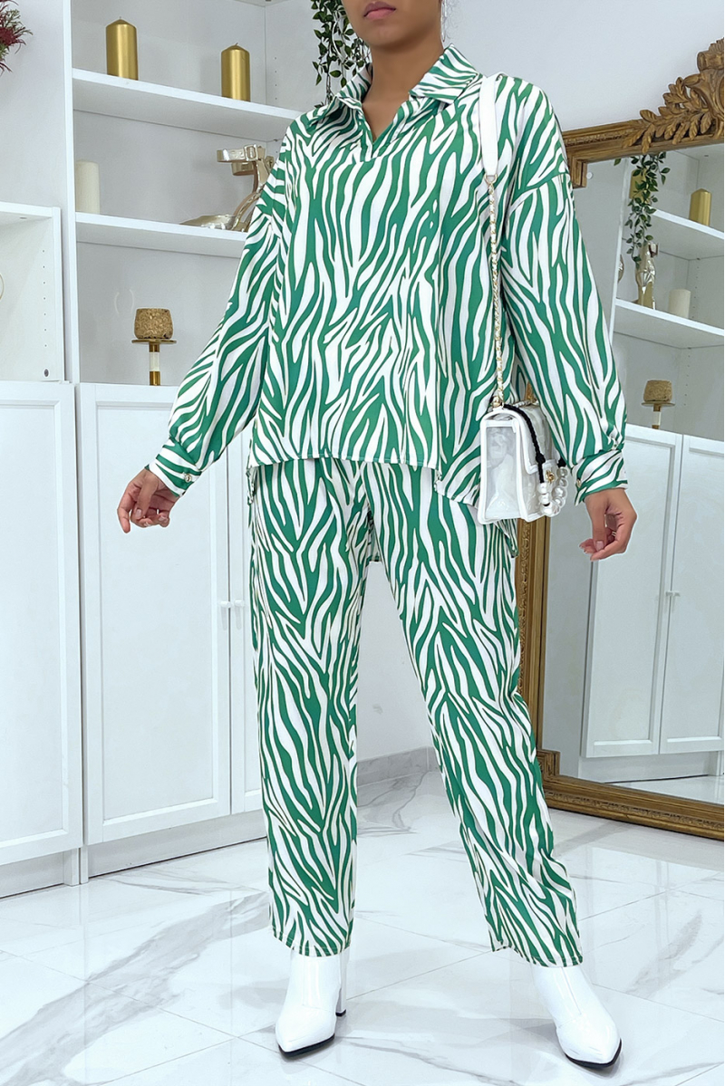Fluid green zebra print set - 1 Fluid green zebra print set - 1