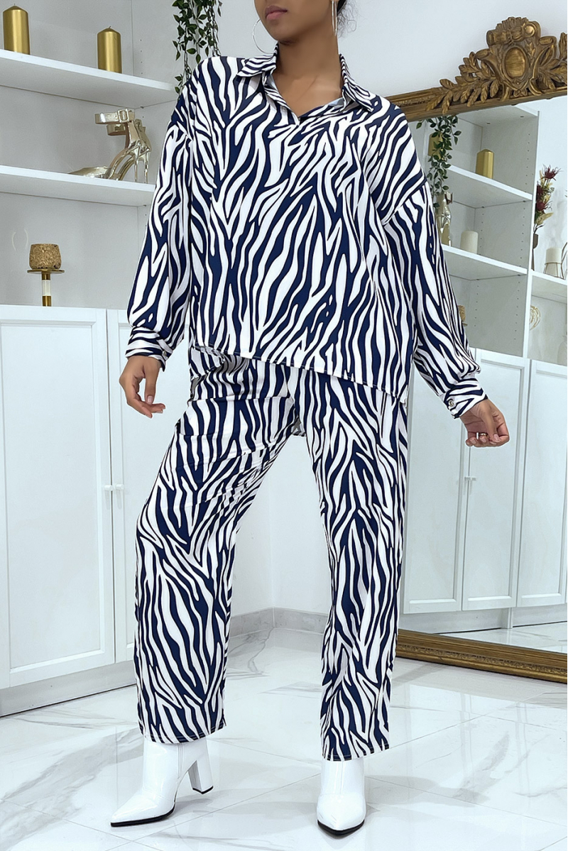 Navy blue zebra print fluid set - 1 Navy blue zebra print fluid set - 1