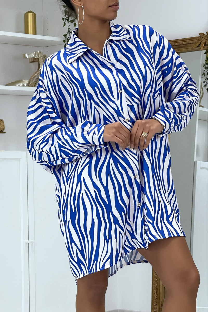Royal blue zebra print tunic - 2