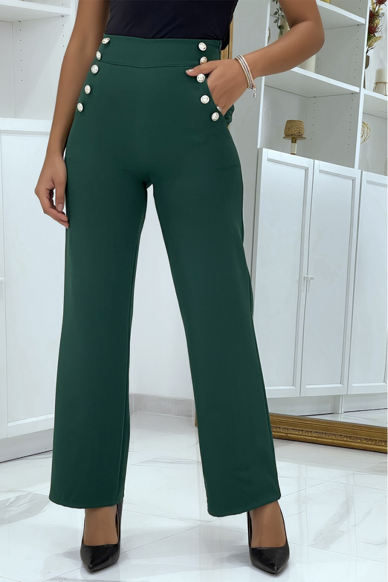 Pine green high waisted palazzo pants - 4 Pine green high waisted palazzo pants - 4