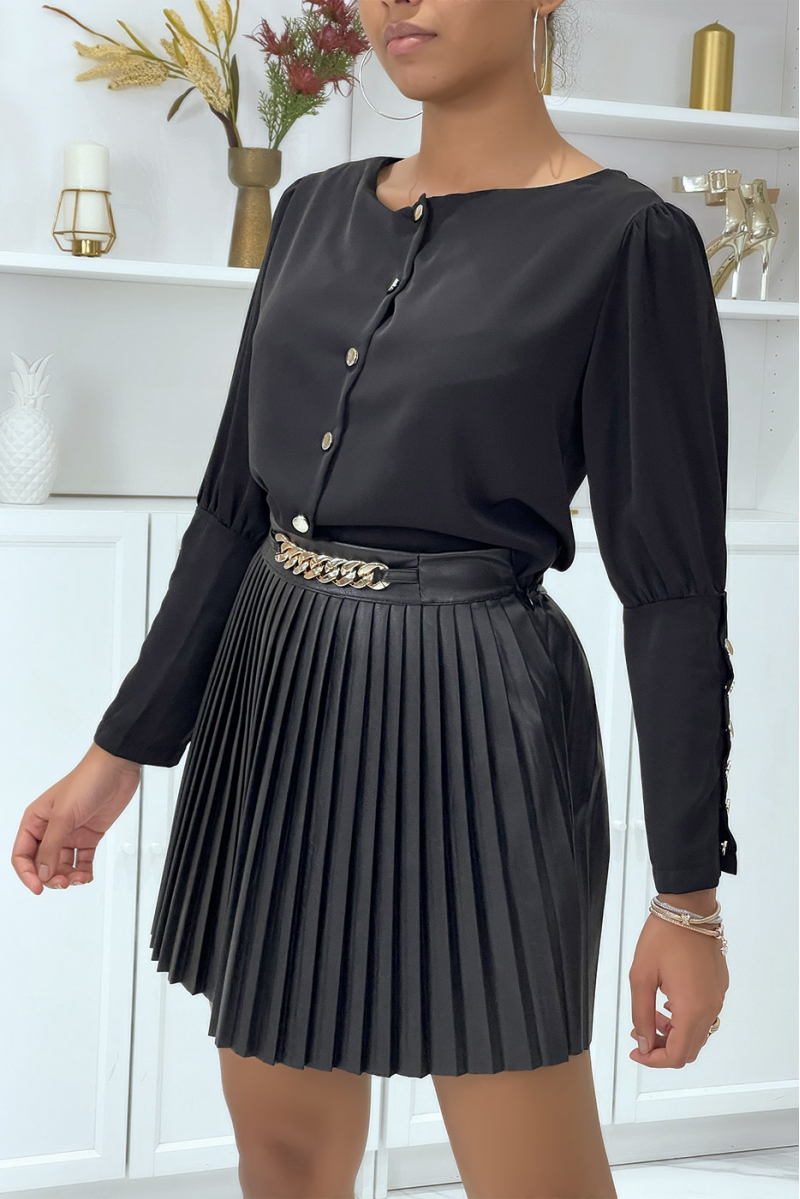 Black blouse with golden buttons - 2