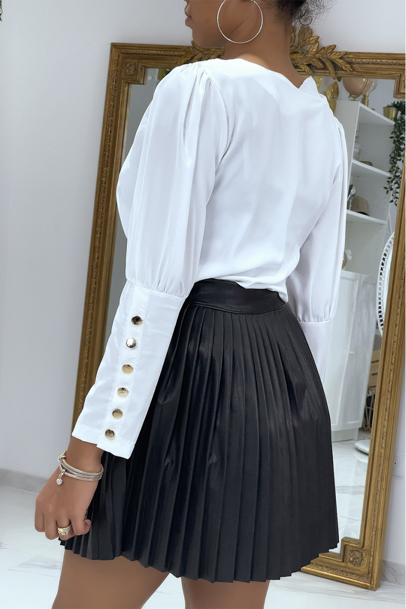 White blouse with golden buttons - 1