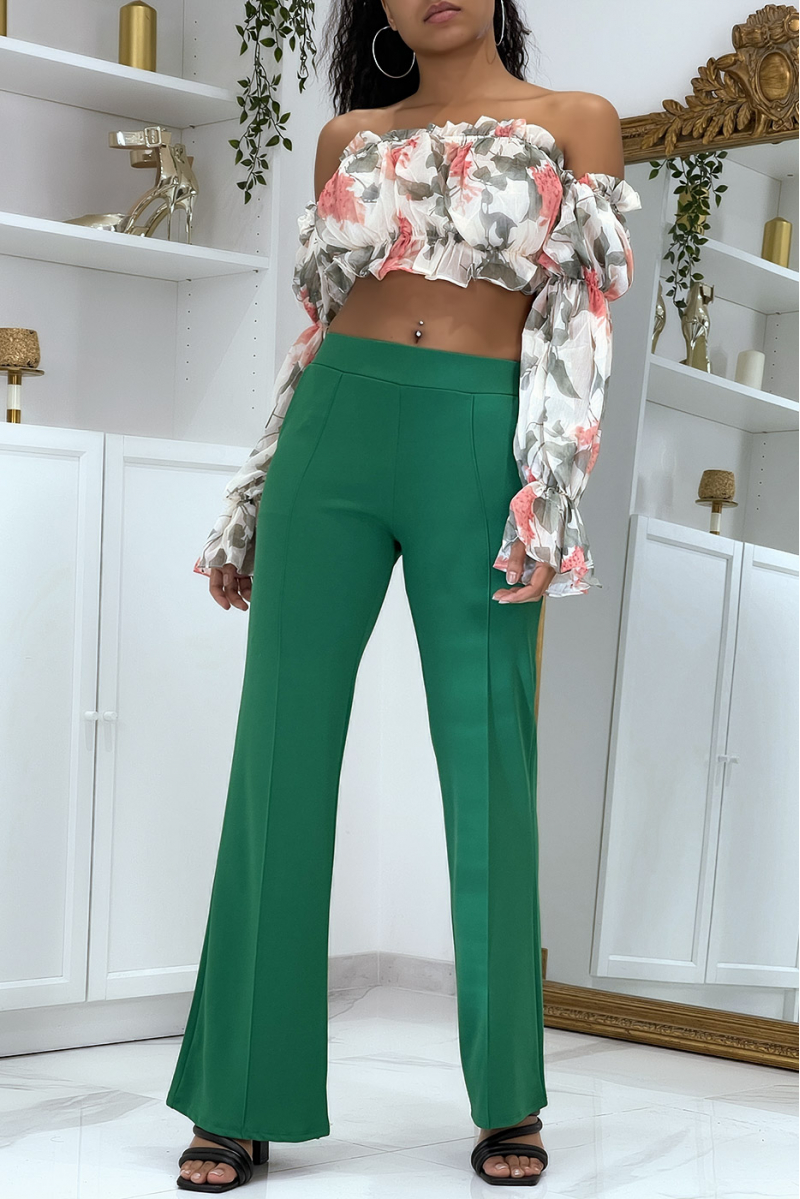 Green bell bottom trousers - 3