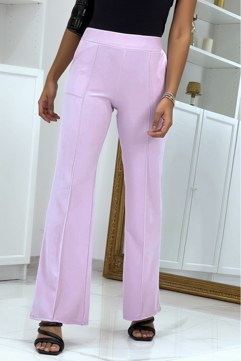 Lilac bell bottom trousers - 1