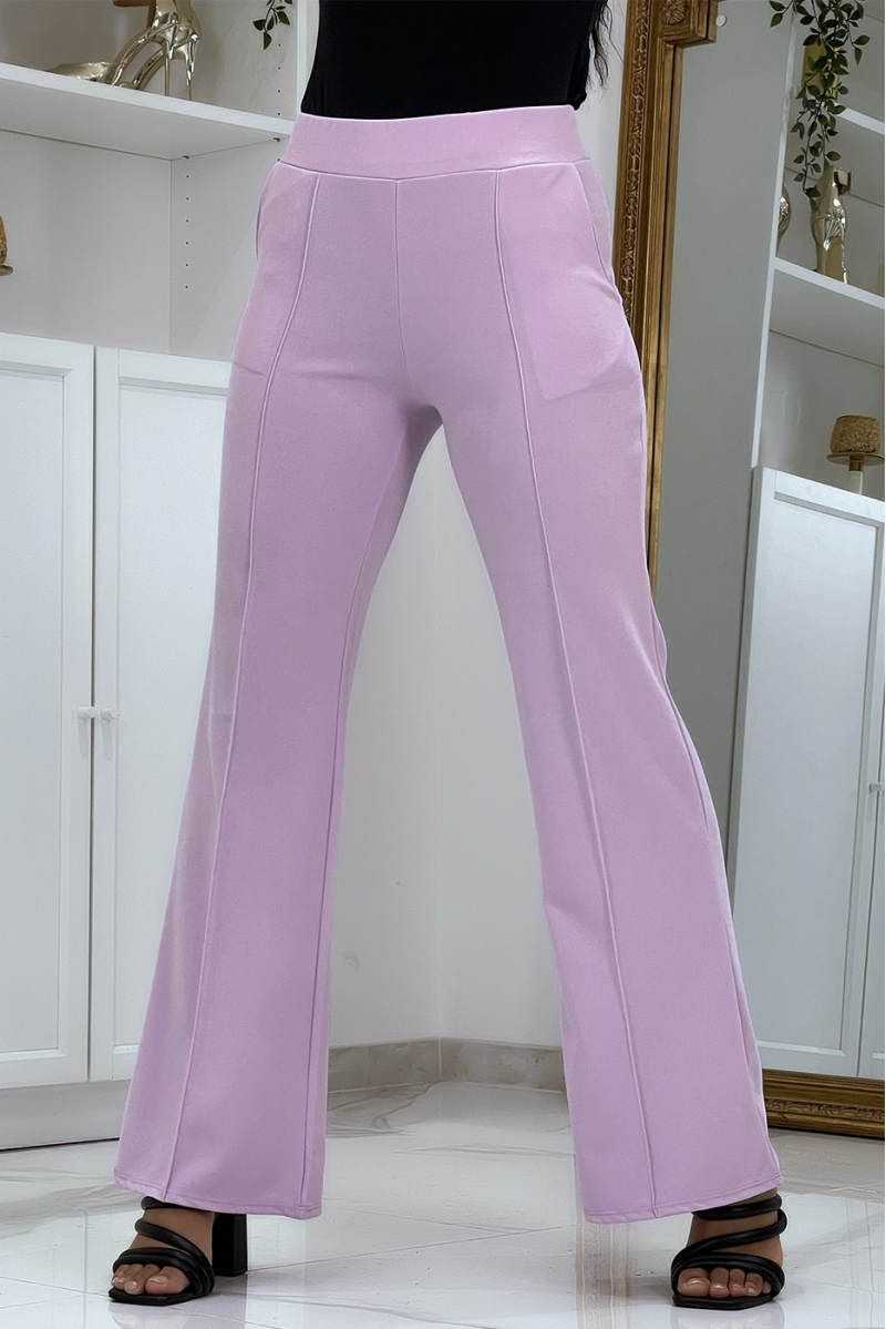Lilac bell bottom trousers - 3