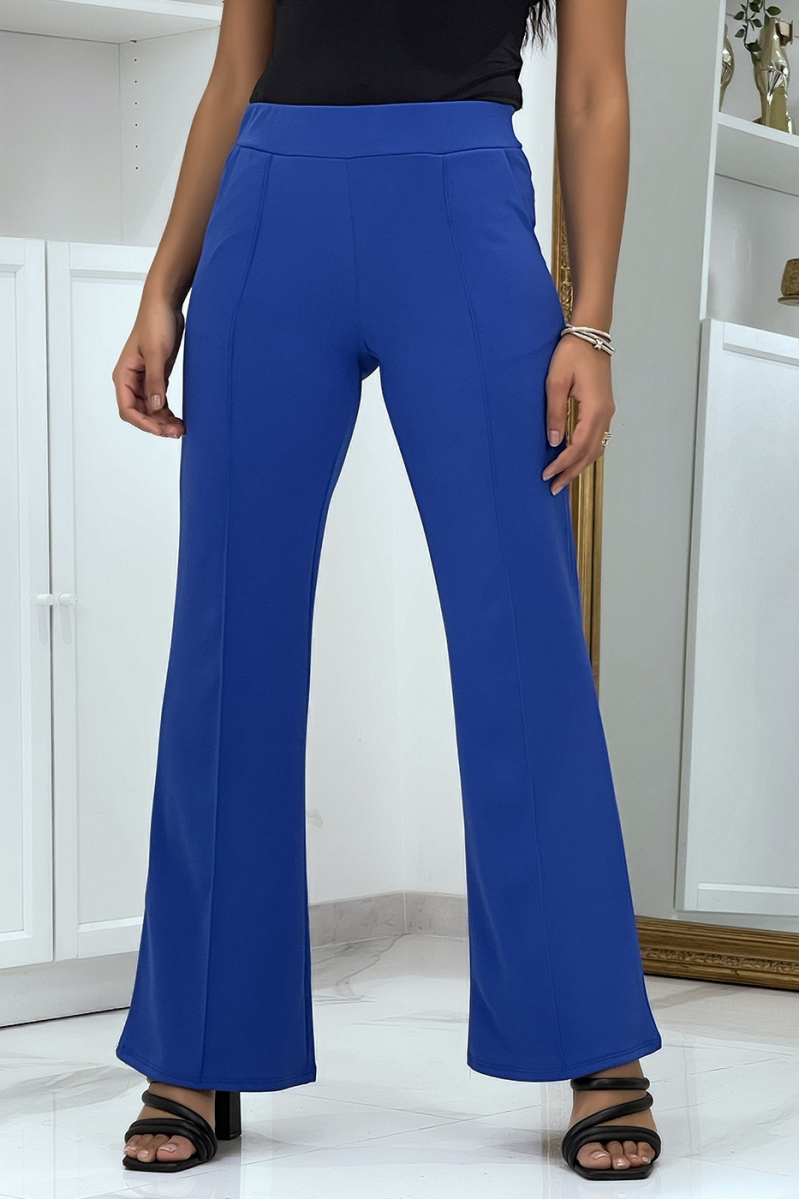 Royal blue bell bottom trousers - 5